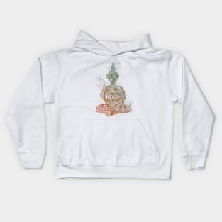 Green and Orange Mandala Buddha Kids Hoodie